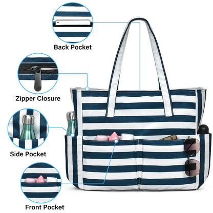 Beach Bag, Waterproof, Sand proof with Wet Pocket