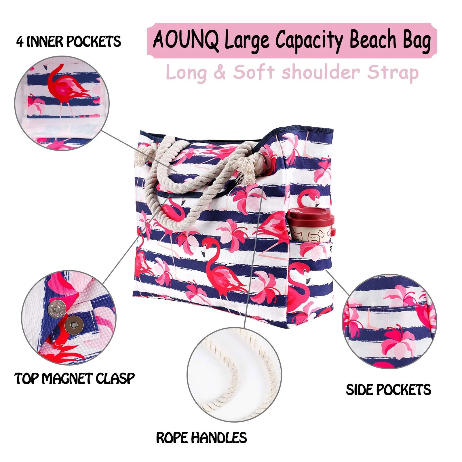 Waterproof Tote Bag with Zipper 