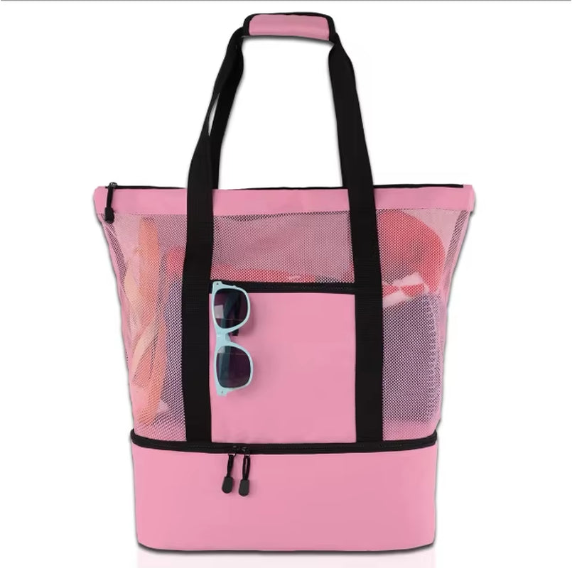 Picnic Beach Bag Transparent Double-Layer with Lunch Box